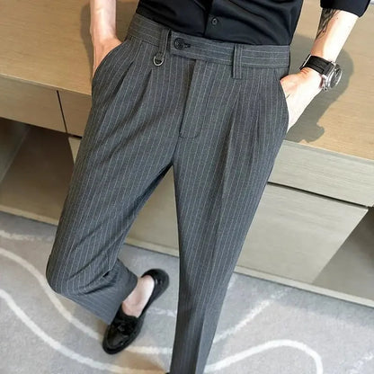 Striped Suit Trousers Azenli