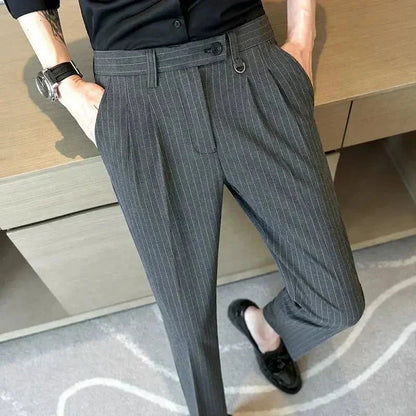 Striped Suit Trousers Azenli